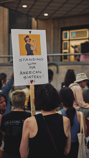 Protesters in front of U.S Embassy at June, 25, 2022